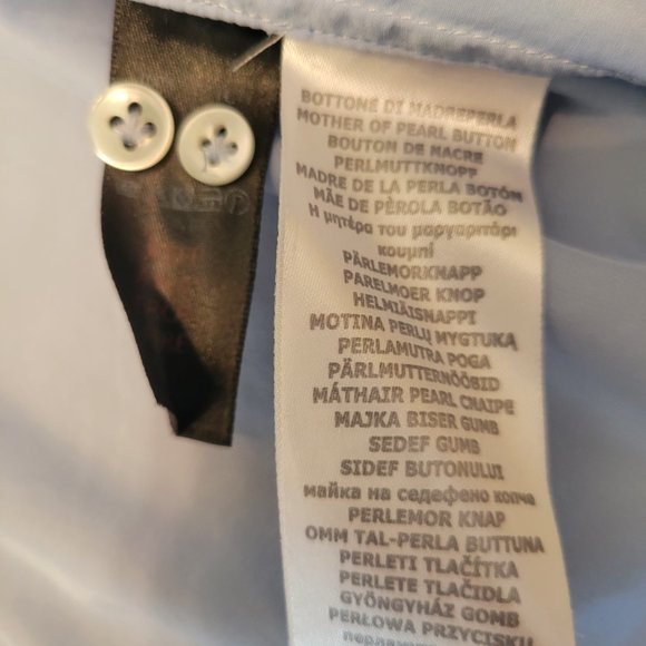 Harrods of London Mens Dress Shirt 15.5/39 Medium Blue 200/2 Extra Fine Cotton - Picture 5 of 11